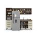 Cozinha Compacta Evolution 5 Portas 7 Gavetas Legno e Crema