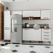 Cozinha Compacta Evolution 7 Portas 4 Gavetas Branco e Tannat