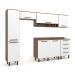 Cozinha Compacta Evolution 7 Portas 4 Gavetas Branco e Tannat