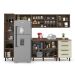 Cozinha Compacta Evolution 7 Portas 4 Gavetas Branco e Tannat