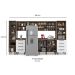 Cozinha Compacta Evolution 8 Portas 8 Gavetas Branco e Tannat