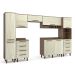 Cozinha Compacta Evolution 8 Portas 8 Gavetas Legno e Crema