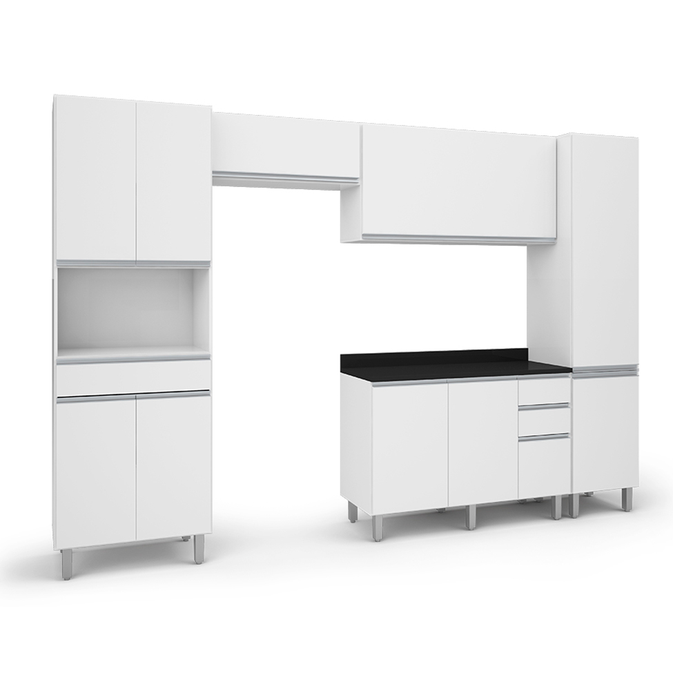 Cozinha Compacta Top Class 10 Portas 3 Gavetas Branca
