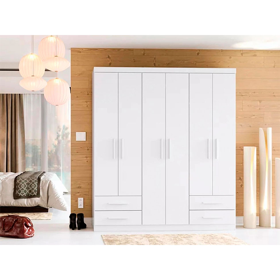 Guarda-Roupa Casal Advantage 6 Portas 4 Gavetas Branco