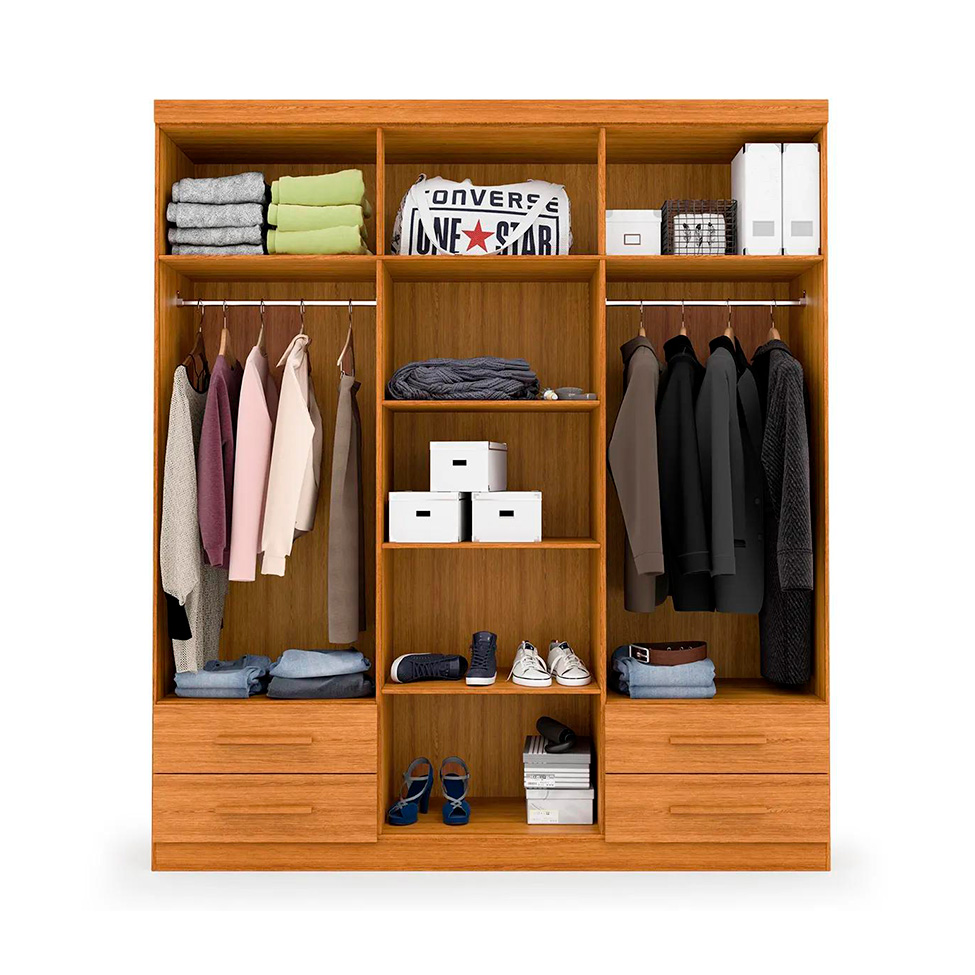 Guarda-Roupa Casal Advantage 6 Portas 4 Gavetas Freijó