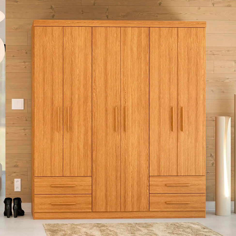 Guarda-Roupa Casal Advantage 6 Portas 4 Gavetas Freijó