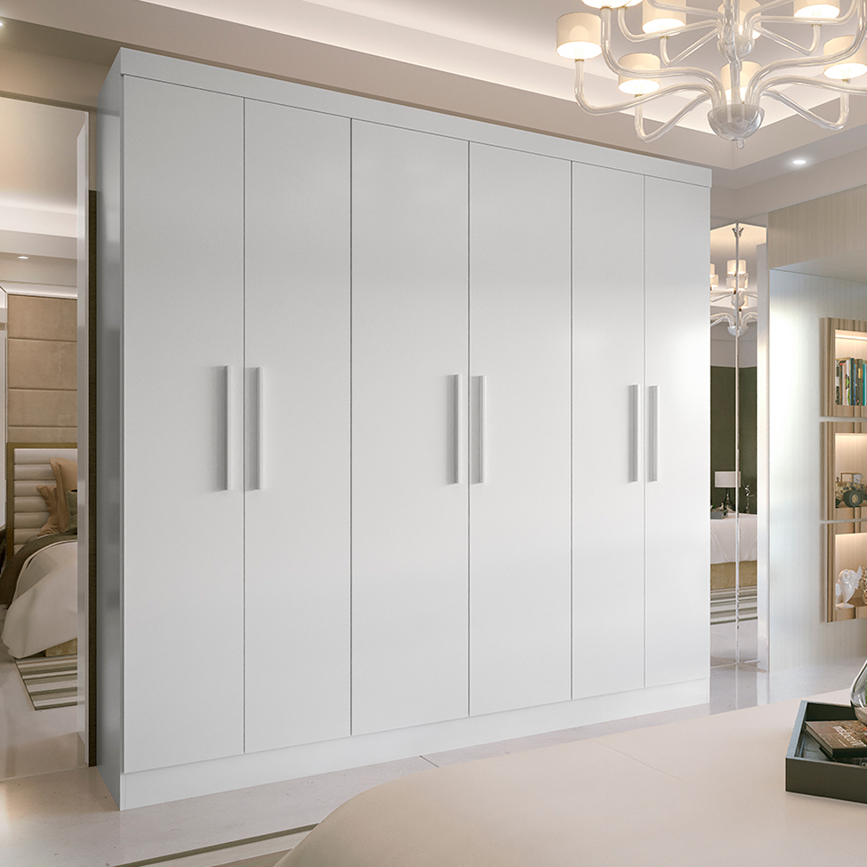 Guarda-Roupa Casal Supreme 6 Portas 4 Gavetas Branco