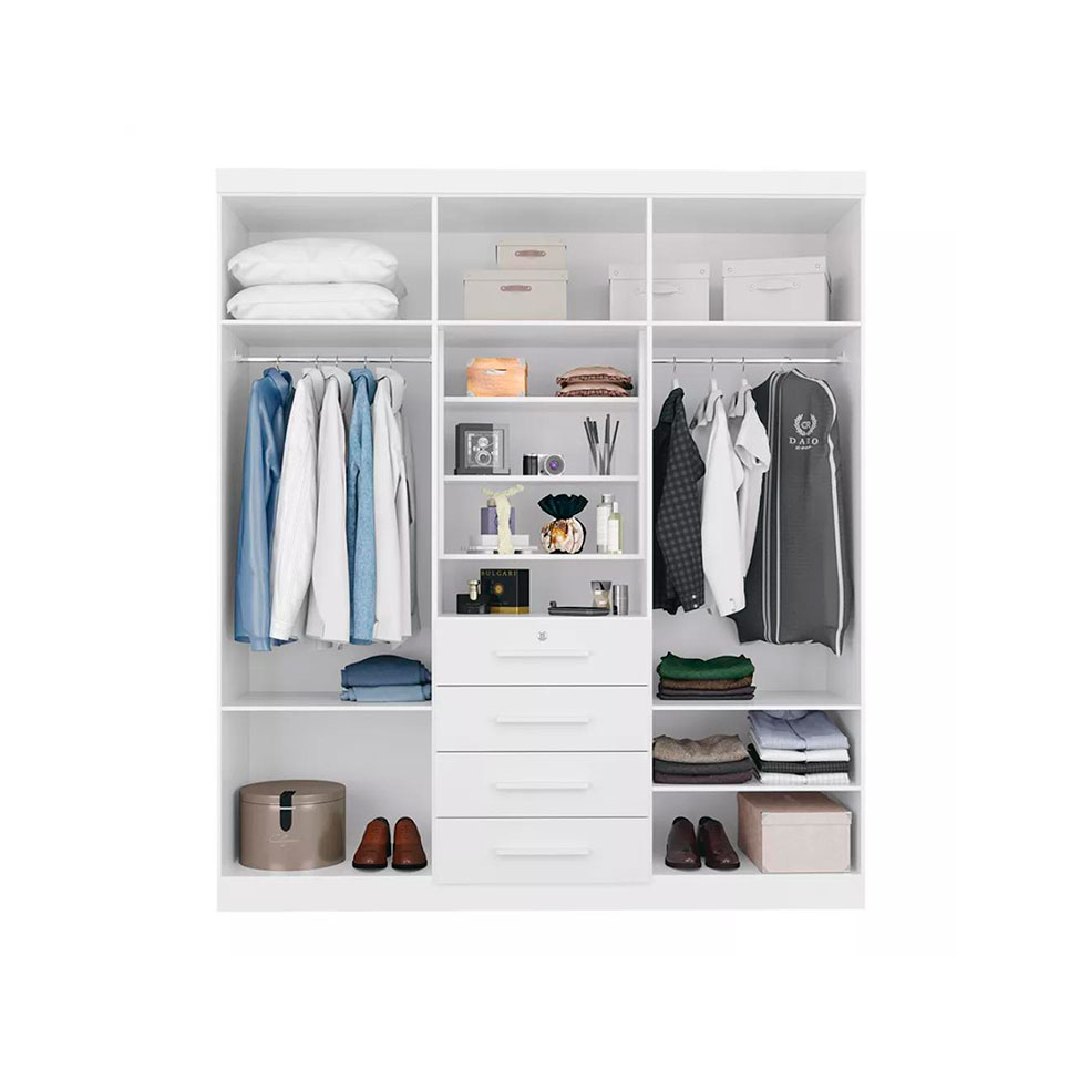 Guarda-Roupa Casal com Espelho Advantage 7 Portas 4 Gavetas Branco