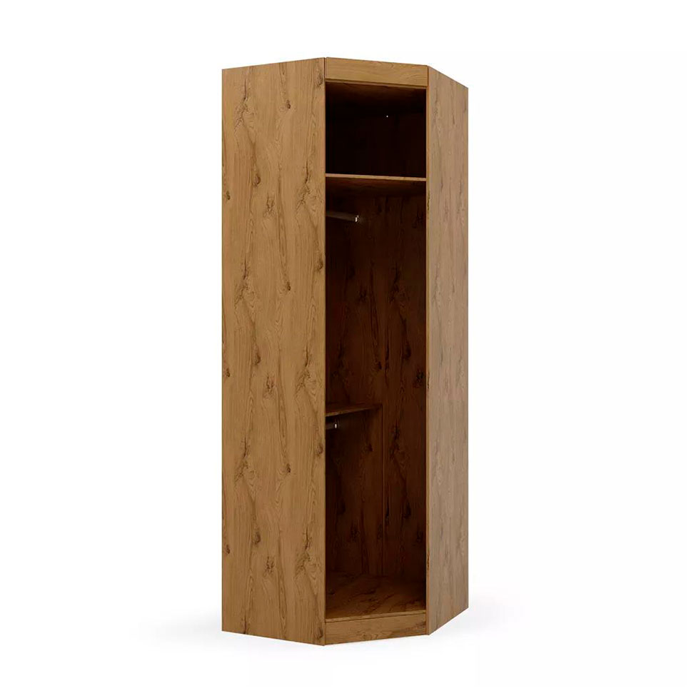 Guarda-Roupa Modular de Canto Genova 1 Porta Ipê Nobre e Grafite