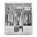 Guarda Roupa Roupeiro De Casal Branco com 6 Portas 4 Gavetas Armário Multiuso Quarto Pry 1,56x1,85 - Batrol