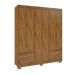 Guarda Roupa Roupeiro De Casal Marrom com 6 Portas 4 Gavetas Armário Multiuso Quarto Pry 1,56x1,85 - Batrol