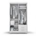 Guarda Roupa Roupeiro De Solteiro Branco com 4 Portas 2 Gavetas Armário Para Quarto Multiuso Pry 1,85x1,05