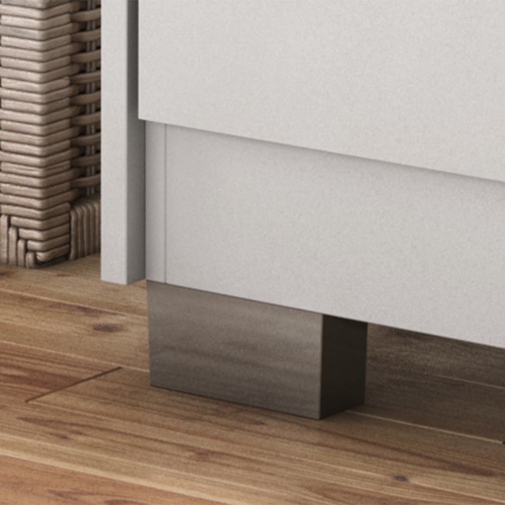 Guarda Roupa Roupeiro De Solteiro Branco com 4 Portas 2 Gavetas Armário Para Quarto Multiuso Pry 1,85x1,05