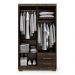 Guarda Roupa Roupeiro De Solteiro Marrom com 4 Portas 2 Gavetas Armário Para Quarto Multiuso Pry 1,85x1,05