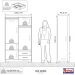 Guarda Roupa Roupeiro De Solteiro Marrom com 4 Portas 2 Gavetas Armário Para Quarto Multiuso Pry 1,85x1,05