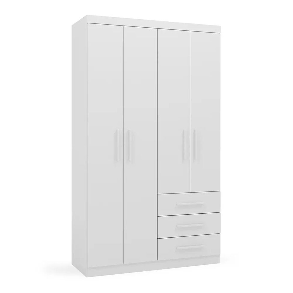 Guarda-Roupa Solteiro Advantage 4 Portas 3 Gavetas Branco