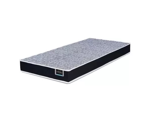 Kit Guarda Roupa Solteiro Grafite com Cabeceira Baú + Cama Acoplada + Colchão de Solteiro Espuma D28 - AV