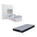 Kit Guarda Roupa Solteiro com Cabeceira Baú + Cama Acoplada + Colchão de Solteiro Espuma D28 - AV