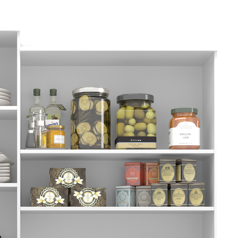 Kit de Cozinha Ravena 4 Portas 3 Gavetas Branco