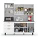 Kit de Cozinha Ravena 5 Portas 3 Gavetas Nobre e Grafite Branco