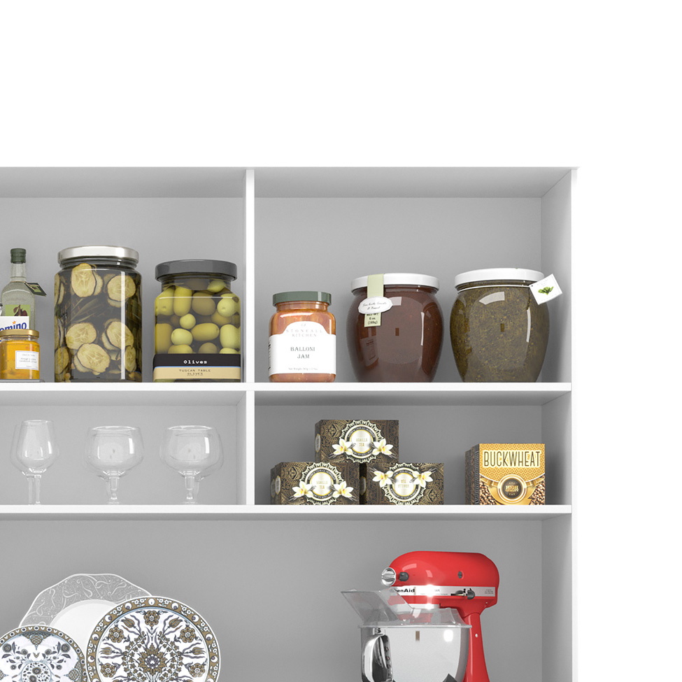 Kit de Cozinha Ravena 5 Portas 3 Gavetas Nobre e Grafite Branco