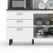Kit de Cozinha Ravena 5 Portas 3 Gavetas Nobre e Grafite Branco
