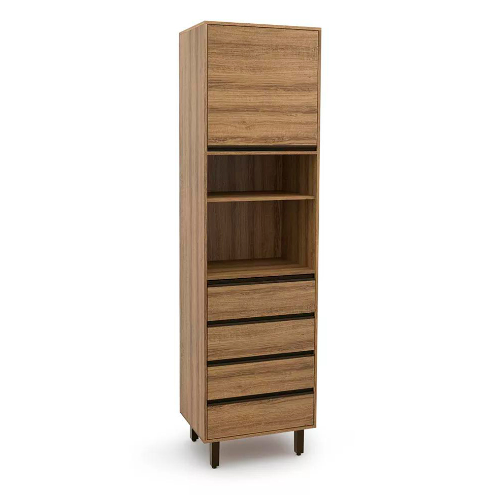 Paneleiro Confort 1 Porta 4 Gavetas Cinamomo