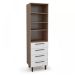 Paneleiro Evolution 1 Porta 4 Gavetas Tannat e Branco