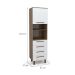 Paneleiro Evolution 1 Porta 4 Gavetas Tannat e Branco