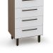Paneleiro Evolution 1 Porta 4 Gavetas Tannat e Branco