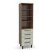 Paneleiro Evolution 1 Porta 4 Gavetas Tannat e Legno Crema