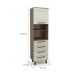 Paneleiro Evolution 1 Porta 4 Gavetas Tannat e Legno Crema
