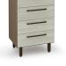 Paneleiro Evolution 1 Porta 4 Gavetas Tannat e Legno Crema