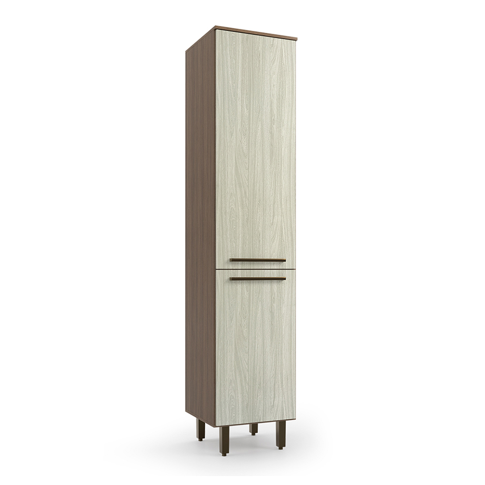 Paneleiro Evolution 2 Portas Tannat e Legno Crema