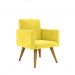 Poltrona Cadeira Premium Amarelo Linha A Em Suede Para Recepção Pés Retrô Confortável Estofada D28 120 kg Db