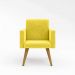 Poltrona Cadeira Premium Amarelo Linha A Em Suede Para Recepção Pés Retrô Confortável Estofada D28 120 kg Db