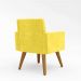 Poltrona Cadeira Premium Amarelo Linha A Em Suede Para Recepção Pés Retrô Confortável Estofada D28 120 kg Db