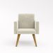 Poltrona Cadeira Premium Bege Linha A Em Suede Para Recepção Pés Retrô Confortável Estofada D28 120 kg Db