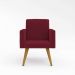Poltrona Cadeira Premium Bordô Vinho Linha A Em Suede Para Recepção Pés Retrô Confortável Estofada D28 120 kg Db
