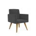 Poltrona Cadeira Premium Cinza Linha A Em Suede Para Recepção Pés Retrô Confortável Estofada D28 120 kg Db