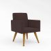 Poltrona Cadeira Premium Marrom Linha A Em Suede Para Recepção Pés Retrô Confortável Estofada D28 120 kg Db
