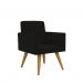 Poltrona Cadeira Premium Preta Linha A Em Suede Para Recepção Pés Retrô Confortável Estofada D28 120 kg Preto Db