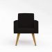 Poltrona Cadeira Premium Preta Linha A Em Suede Para Recepção Pés Retrô Confortável Estofada D28 120 kg Preto Db