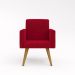 Poltrona Cadeira Premium Vermelho Linha A Em Suede Para Recepção Pés Retrô Confortável Estofada D28 120 kg Db