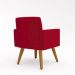 Poltrona Cadeira Premium Vermelho Linha A Em Suede Para Recepção Pés Retrô Confortável Estofada D28 120 kg Db