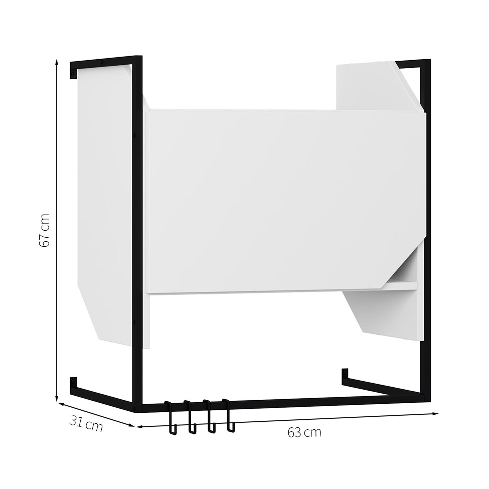 Armário Aéreo Soul com Ganchos 1 Porta Branco