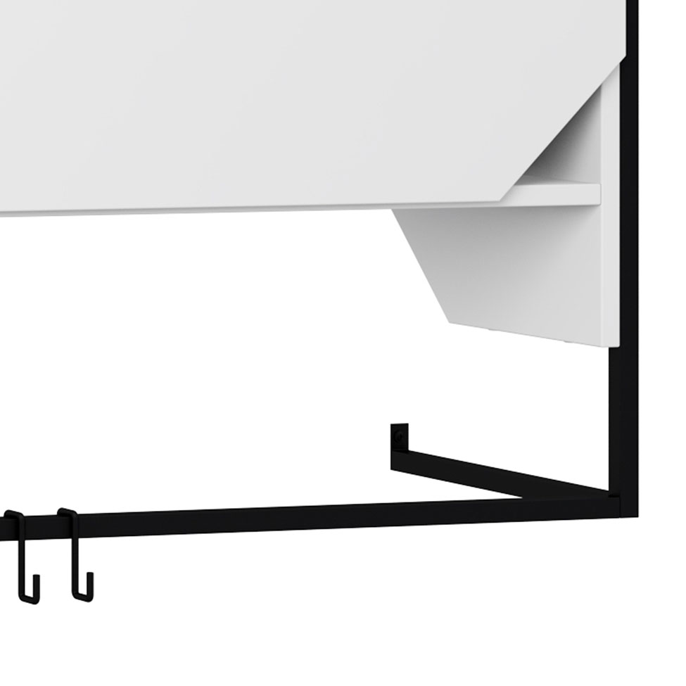 Armário Aéreo Soul com Ganchos 1 Porta Branco
