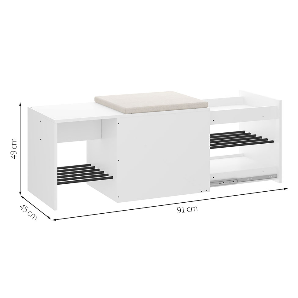Banco Flow com Futon 1 GV Branco