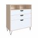 Cômoda Drawer 3 Gavetas Branco e Nature