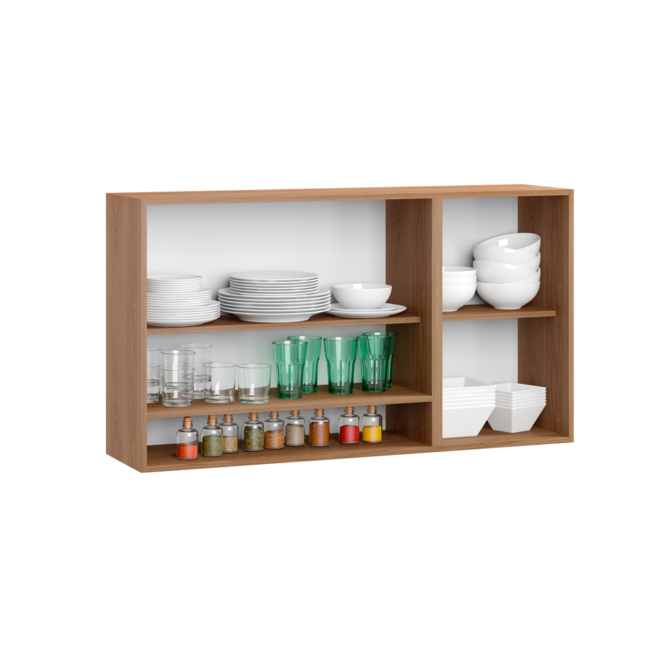 Armário Aéreo Cook ll 3 Portas Madeira 120 cm